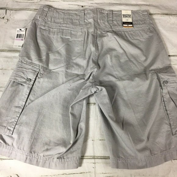 NAUTICAL JEANS CO Mens 32 CARGO Classic Fit Shorts Tan Multi Pocket NWT $59 MSRP - Picture 8 of 8
